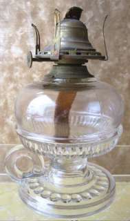 Vintage Glass FINGER Oil LAMP,Pat.Date 1883,4 3/4 Tall  