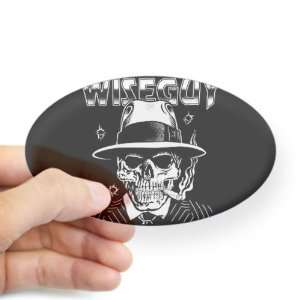  Sticker Clear (Oval) Wiseguy Skeleton Smoking Cigar with 