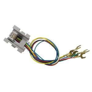  Tel AT523A6 6 Wire, 6 Position Line Jack for Base of Wall Telephone 