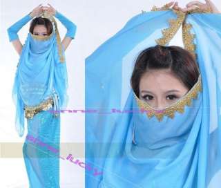 HOT New Style Belly Dance Chiffon Shawl Veil Gold edge 13 Colours 