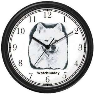  Samoyed Dog Wall Clock by WatchBuddy Timepieces (Black 