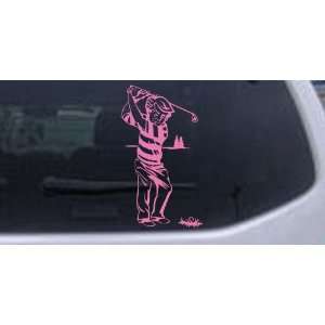   6in Pink    Golf Swing Sports Car Window Wall Laptop Decal Sticker