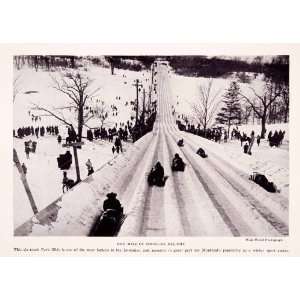  Print Montreal Canada Toboggan Sledding Park Slide Winter Sport 