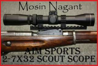 Mosin Nagant 2 7x32 Long Eye Relief Scope & Scope Mount /w LIFETIME 