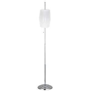   WHT Accordion One Light Floor Lamp in Chrome with Pleated White Shade