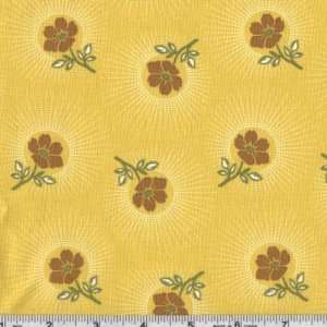  45 Wide Deer Valley Floral Drop Goldenrod Fabric By The 