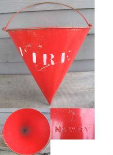 OLD NORTHFOLK & WESTERN N&WRY FIRE BUCKET    red pointed tip cone 