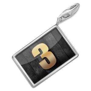  FotoCharms 3 numbers than black wood yellow   Charm with 