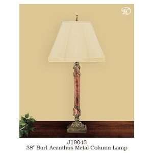 Burl Acanthus Metal Column Lamp 38 H by JB Hirsch  