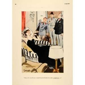  1939 Cartoon Gilbert Bundy Woman Smoking Hotel Doorman 