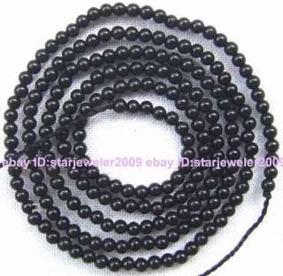 New2mm Beautiful Black Onyx Round Beads 15.5  
