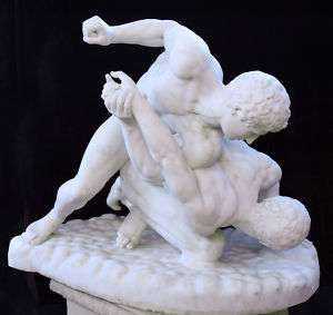 19th C. Carrera Marble. Roman Wrestlers by A. Frilli  