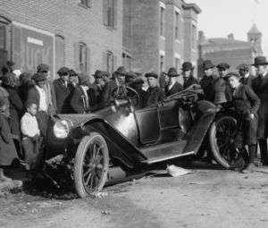 1921 January 5 photo Fire chief wreck, 1/5/21  
