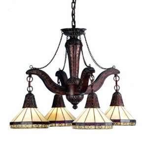 Crestwood Tiffany Stained Glass Chandelier Lighting Fixture 32 Inches 