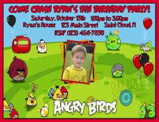 Angry Birds Custom Photo Birthday Invitations Invites  