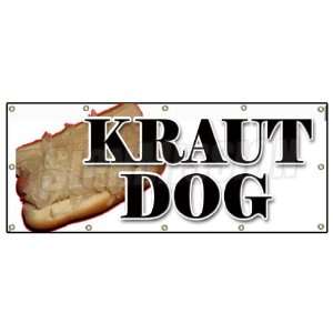  DOG BANNER SIGN weiner sauerkraut hot dog frank chili Patio, Lawn