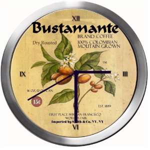  BUSTAMANTE 14 Inch Coffee Metal Clock Quartz Movement 