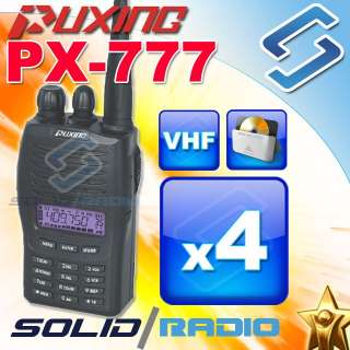 This is original 4 x Puxing PX 777 VHF transceivers with FREE 