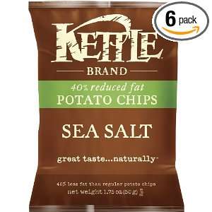Kettle Chips Reduced Fat Sea Salt Caddy, 1.75 Ounce (Pack of 6 