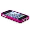 Clear Pink S Shape Rubber TPU Case+PRIVACY FILTER for VERIZON iPhone 4 