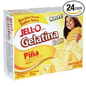 Jell o Gelatina Pina/Pineapple, 3.6 Ounce Units (Pack of 24)  