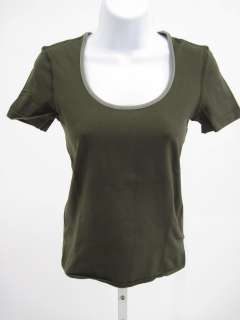 AUTH PRADA Green Short Sleeve Shirt Top Sz 34  