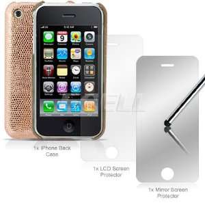  Ecell   BRONZE SNAKE SKIN CASE LCD PROTECTOR FOR IPHONE 3G 
