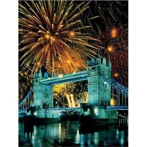   Bridge with Fireworks 3 Color Glow in the Dark Puzzle Toys & Games