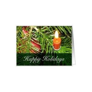  Happy Holidays   candles on christmas tree Card Health 