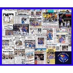 Kansas Jayhwaks NCAA Basketball Championship Newspaper Collage Print 