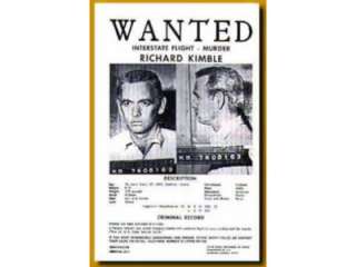The Fugitive TV Wanted Poster David Janssen  