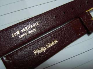 NOS 18X14 MM PHILIP WATCH BURGUNDY LEATHER BAND STRAP  