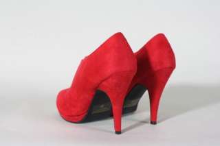 Red/Black Suede Platform Ankle Boot Bootie 4 Heel Shoe  