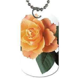  Yellow Rose Dog Tag with 30 chain necklace Great Gift 