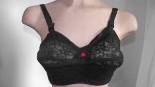   old stock Vintage Pointy bullet Bra BLACK or WHITE LACE+New IN Packet