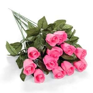  Polyester Pink Rosebuds With Dew Drops (1 dz) Health 
