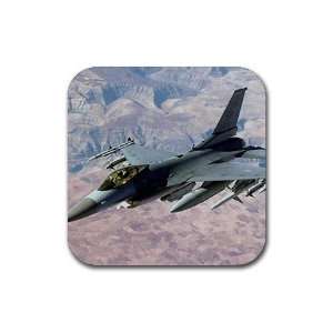  F16 Fighter Jet plane Rubber Square Coaster set (4 pack 