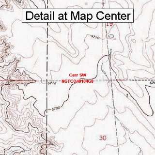   Topographic Quadrangle Map   Carr SW, Colorado (Folded/Waterproof