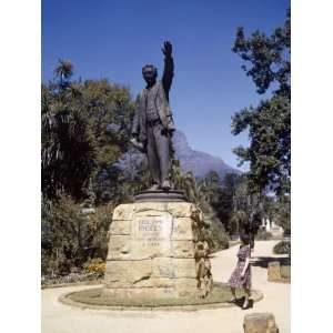  Woman Looks Up at a Statue of Cecil John Rhodes Stretched 