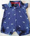 Carters Boys Navy Guitar One Piece Summer Romper size 