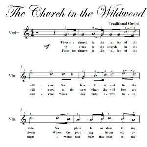 Church in the Wildwood Easy Violin Sheet Music  Books