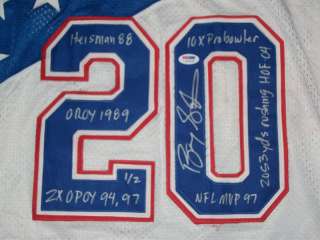 Barry Sanders SIGNED 96 Pro Bowl Jersey LIMITED 1/2 w/7 RARE 