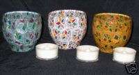 Star Quilt Pattern Votive Candle Holders  