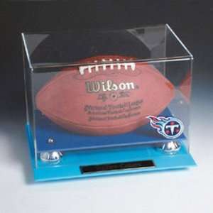 NFL Football Logo Display Case with Team Color Base and Embroidered 
