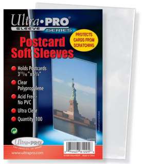 1000 PLASTIC POSTCARD PROTECTOR SLEEVES  