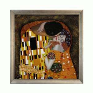Art Reproduction Oil Painting   Klimt Paintings The Kiss with Silver 
