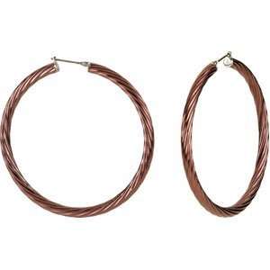  Stainless Steel 04.50 X 55.00 Mm Twisted Hoop Earrings 