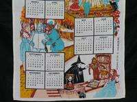 MGM Wizard of Oz Movie Homage 1977 Linen Calendar Towel  