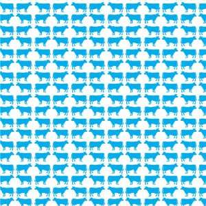  COW PATTERN WHITE & SKY BLUE Vinyl Decal Sheets 12x12 x3 