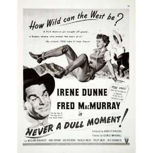 1950 Ad Never A Dull Moment Irene Dunne Fred MacMurray Wild West Sing 